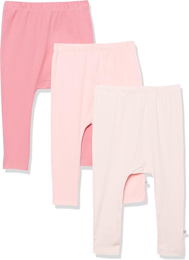 HonestBaby Unisex-Baby Multipack Harem Pants Roomy Fit Pull on Bottoms 100% Organic Cotton for Baby Boys, Girls