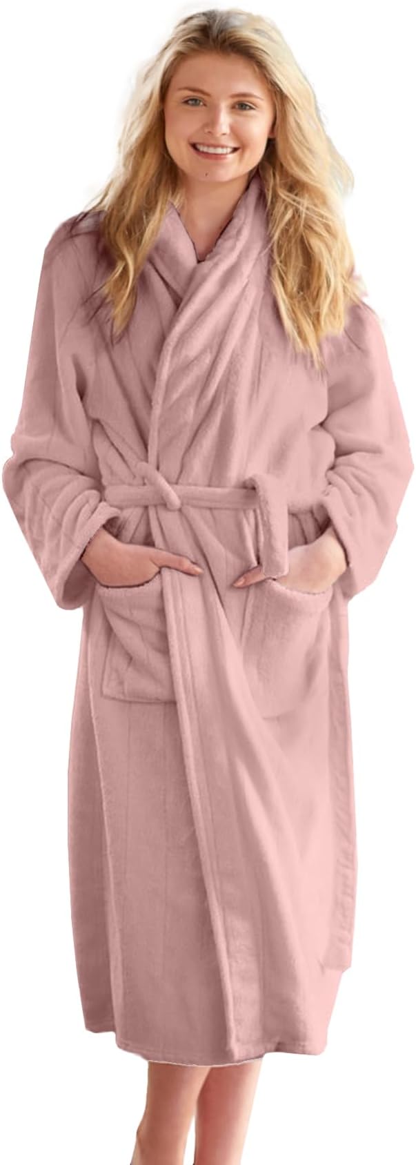 DAN RIVER Premium Cotton Terry Robes for Women and Men, Ultra Soft bathrobe with Adjustable Waist Belt and Pockets Pack of 1