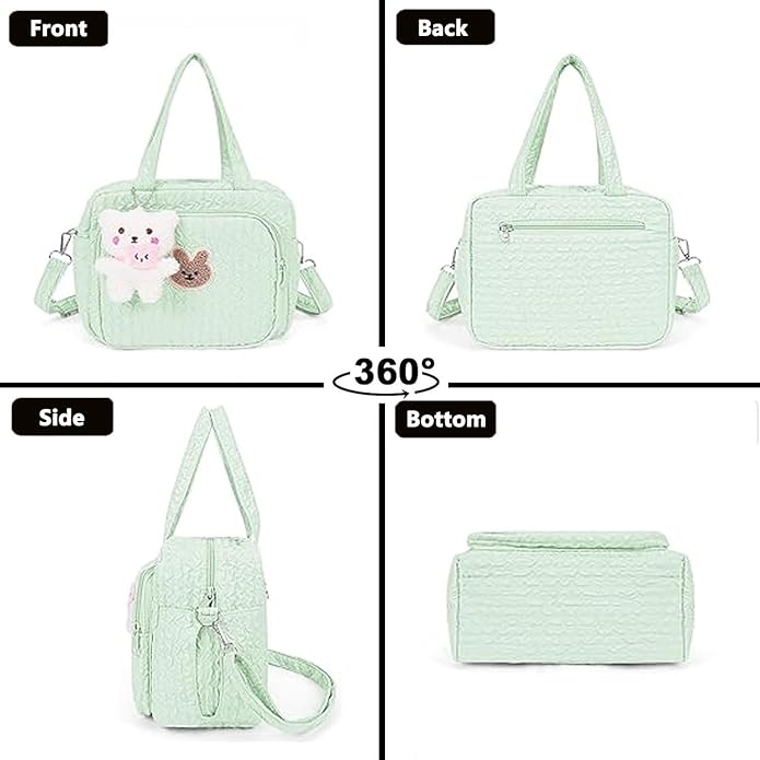 Baby Diaper Bag Tote, Cute Small Crossbody Nappy Mommy Bag, Lightweight Travel & Hospital Multifunction Storage Tote