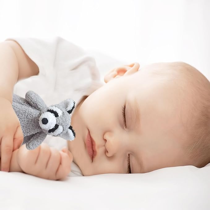 Baby Gray Raccoon Soft Stuffed Animal Security Blanket, Plush Raccoon Character Lovey Blanket, Baby Shower/Nursery Gift, Newborn Infant Toddler Snuggle Blankie for Boys Girls, 18 Inches