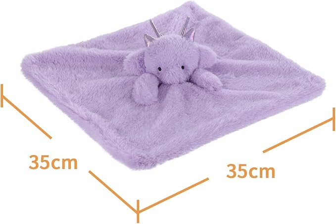 Apricot Lamb Purple Dragon Soft Loveys for Babies, Security Blanket for Baby Boy and Girl, 13.8 Inches for Infant and Toddlers