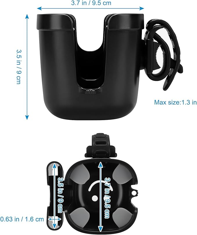 Accmor Stroller Cup Holder with Phone Holder, Universal Cup Holder, Bike Cup Holder, 360° Rotatable Large Caliber Drinks Holder for Stroller, Bike, Wheelchair, Walker