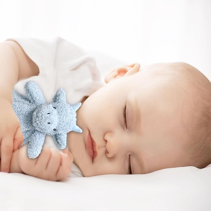 Baby Blue Dragon Soft Stuffed Animal Security Blanket, Plush Dinosaur Character Lovey Blanket, Baby Shower/Nursery Gift, Newborn Infant Toddler Snuggle Blankie for Boys Girls, 14 Inches