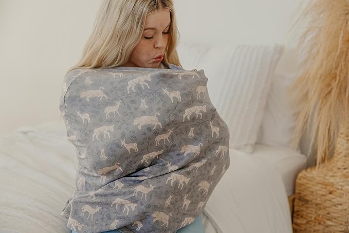 Copper Pearl Multi-Use Cover: Car Seat Covers, Nursing Cover, and Stroller Cover for Sun - Stretchy Fabric, All-Season Use, Stylish Designs, Easy Access for Moms - Timber