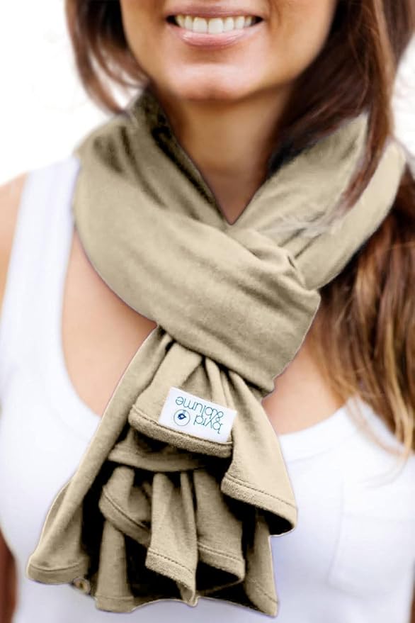 Byrd & Blume Maternity Nursing Cover Breathable Lightweight Breastfeeding Cover Wrap Shawl Scarf Poncho Full 360 (Latte, One size)