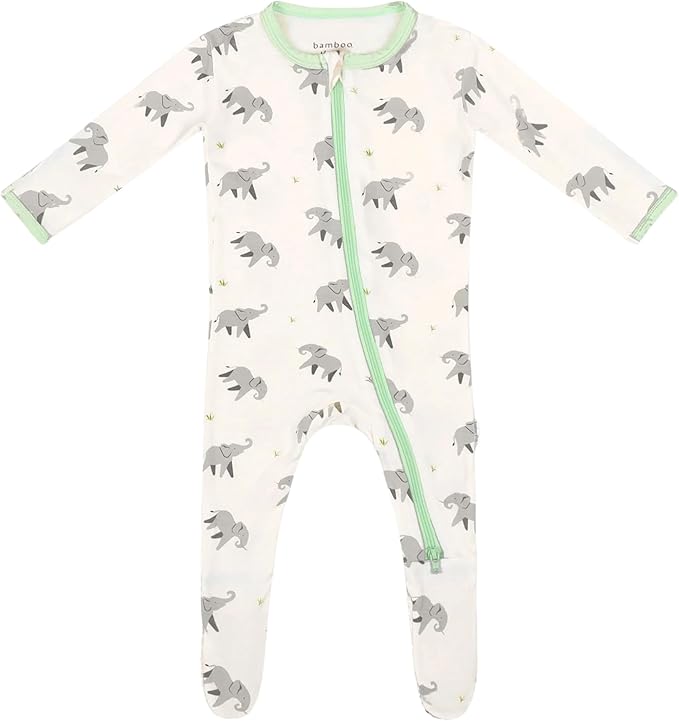 Bamboo Little Soft Baby Footie Pajamas, Baby Clothes, Newborn Sleepers, 95% Viscose and 5% Spandex, 0-24 Months