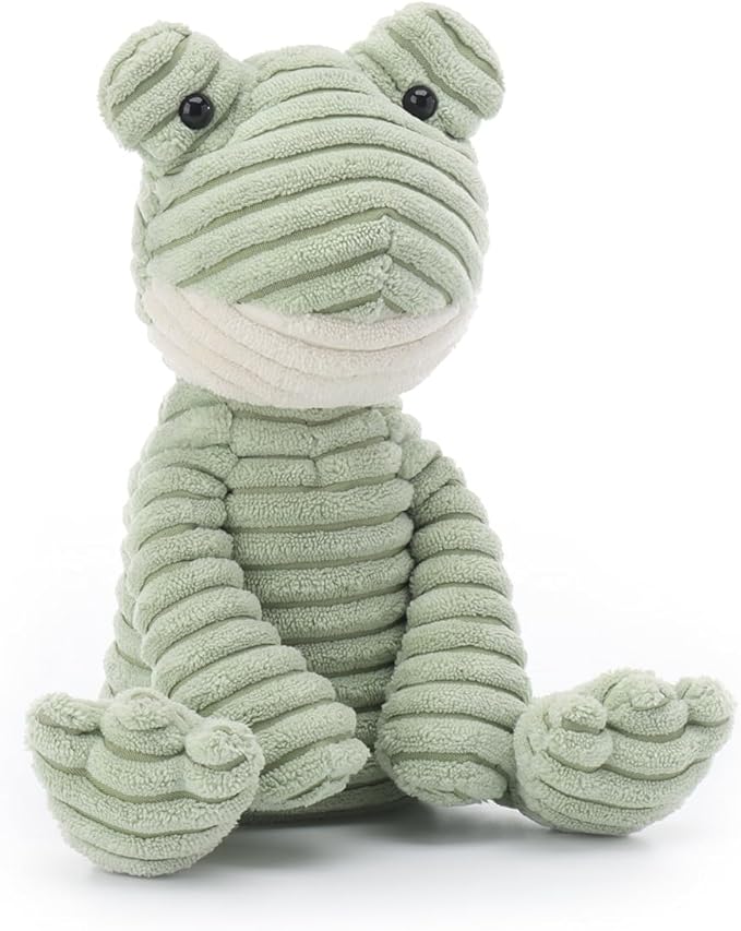 Apricot Lamb Toys Plush Corduroy Frog Stuffed Animal Soft Cuddly Perfect for Child (Corduroy Frog)