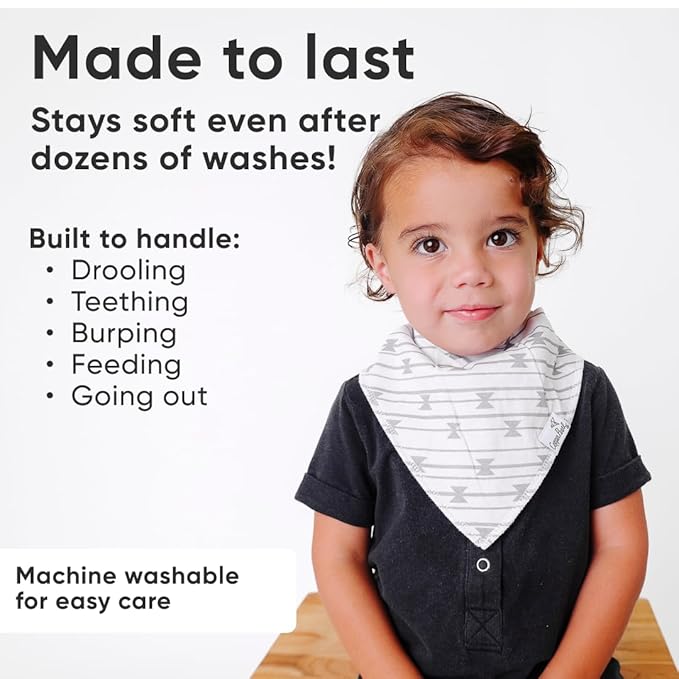 Copper Pearl 6 Pack Soft Cotton Baby Bibs for Drooling and Teething, Absorbent Drool Bibs for Baby Girl and Boy, Adjustable to Fit Newborns to Toddlers, Tons of Styles (Hawk Set)