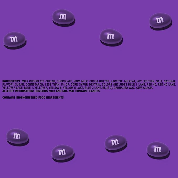M&M’S Peanut Purple Chocolate Candy - 2lbs of Bulk Candy in Resealable Pack for Easter, Candy Buffet, Birthday Parties, Theme Meetings, Candy Bar, Sweet Stuff for DIY Party Favors or Edible Decoration