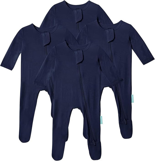 PurComfy Baby Zipper Footie Pajamas, Supersoft Bamboo Rayon Baby Footed Pjs Boy Girl 0-3-6-9-18-24 Month Coverall Sleepers