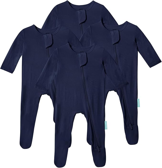 PurComfy Baby Zipper Footie Pajamas, Supersoft Bamboo Rayon Baby Footed Pjs Boy Girl 0-3-6-9-18-24 Month Coverall Sleepers