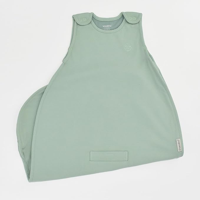 Woolino 4 Season Sleep Sack - Ultimate Merino Wool Sleeping Bag - Two-Way Zipper Adjustable Universal Size Sleep Sack for Baby (2-24 Months) - Aloe