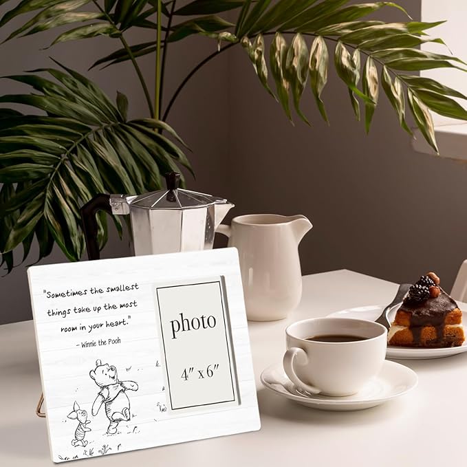 Classic Pooh Bear Nursery Picture Frame, Baby Gifts for Nursery, Baby Shower Gifts for New Parents Photo Frame for 4 x 6 Inch Photo