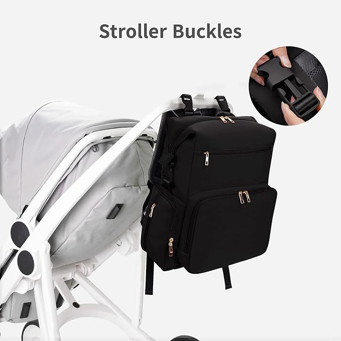 CEI-CEI Neoprene Diaper Bag Backpack Large Newborn Baby Maternity Bags Waterproof Travel Backpack for Mom Dad with Insulated Pockets,Changing Pad