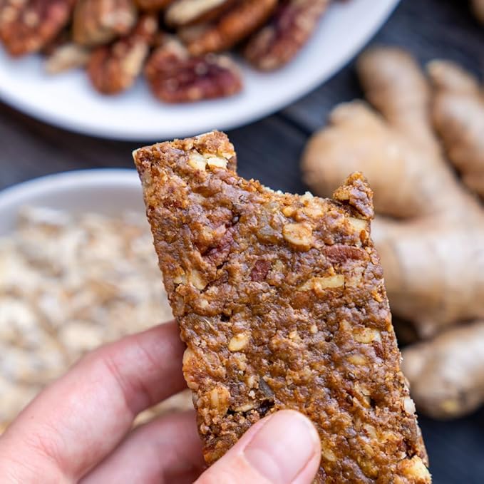 Taos Bakes - Caramel Pecan + Cranberries - Breakfast Bars - 5g Fiber & Gluten Free - Healthy Snacks for Adults - Filled with Pecans, Cranberries, Sesame Seeds, & Chia Seeds - 1.8oz