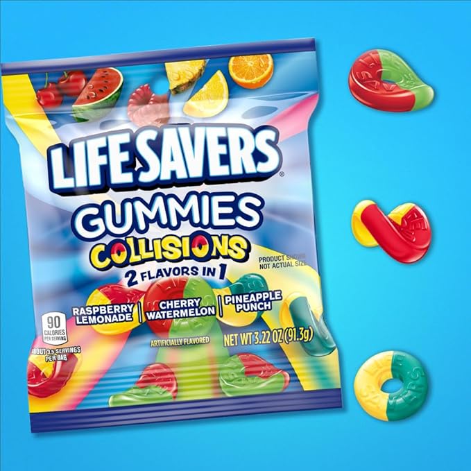 LIFE SAVERS Collisions Gummy Candy, 3.22 oz Bag (Pack of 12)