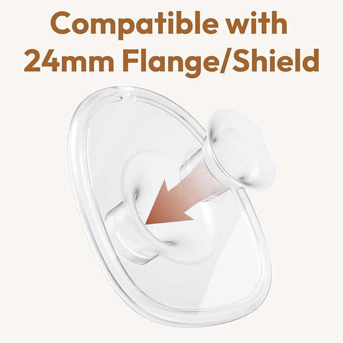 NCVI Silicone Flange Insert for 24mm Flange/Shield, Compatible with NCVI Wearable Breast Pump 8111/8131/8122-3/8787/8786/8138, Breastfeeding Essential for Moms, 4PCS (21mm)