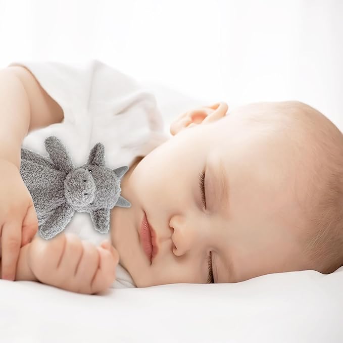 Baby Gray Dragon Soft Stuffed Animal Security Blanket, Plush Dinosaur Character Lovey Blanket, Baby Shower/Nursery Gift, Newborn Infant Toddler Snuggle Blankie for Boys Girls, 14 Inches