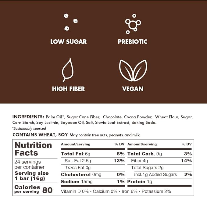 Crispy Dunes Vegan Dark Chocolate Wafer Sticks – Low-Calorie Snack with Dark Chocolate Cream Filling, 90 Calories, Non-GMO, Prebiotic Fiber - 12 Pack