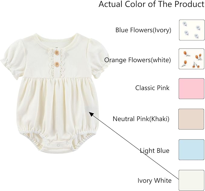 Baby Girl Clothes Cotton Bubble Romper Floral Bodysuits Infant Outfit Set