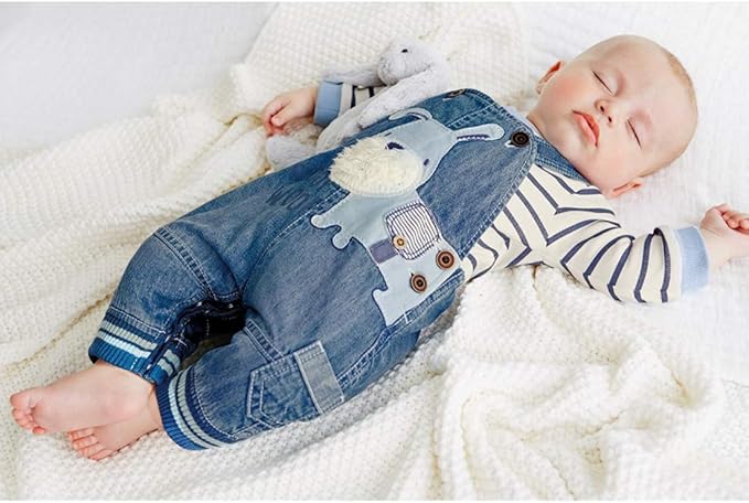 Cute Baby Boy Clothes Suit Toddler Boys' Striped long Sleeve T-Shirt+Denim Overalls Jumpsuit Pants Outfits Sets