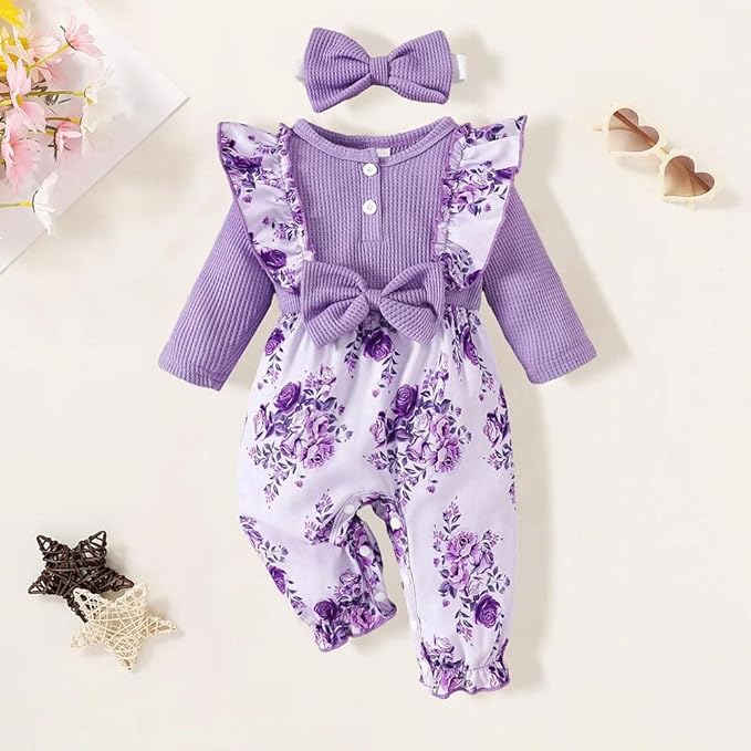 Newborn Baby Girl Clothes Jumpsuits Clothes Long Sleeve Rompers