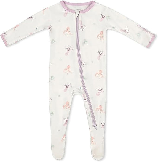 Bamboo Little Soft Baby Footie Pajamas, Baby Clothes, Newborn Sleepers, 95% Viscose and 5% Spandex, 0-24 Months