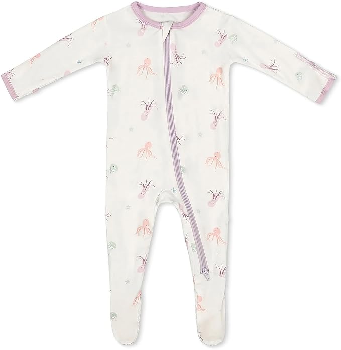 Bamboo Little Soft Baby Footie Pajamas, Baby Clothes, Newborn Sleepers, 95% Viscose and 5% Spandex, 0-24 Months