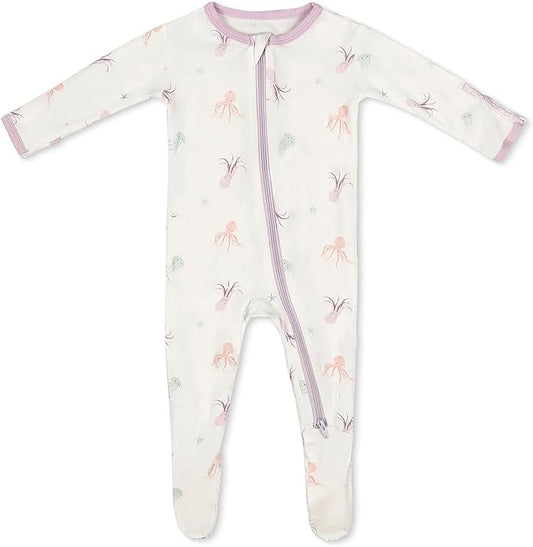 Bamboo Little Soft Baby Footie Pajamas, Baby Clothes, Newborn Sleepers, 95% Viscose and 5% Spandex, 0-24 Months