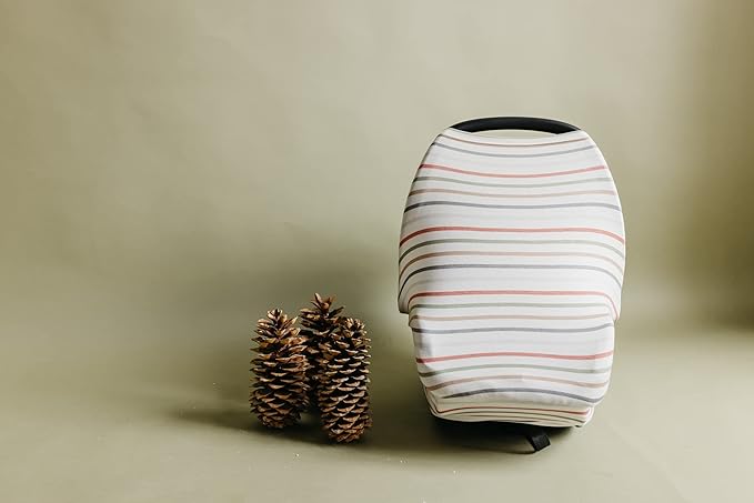 Baby Car Seat Cover Canopy and Nursing Cover Multi-Use Stretchy 5 in 1 Gift Linus by Copper Pearl