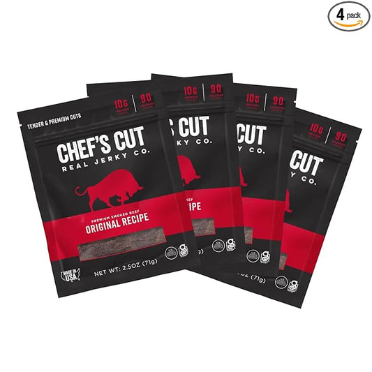Chef's Cut Real Steak Original Recipe Jerky, 2.5 Ounce (4 Pack)