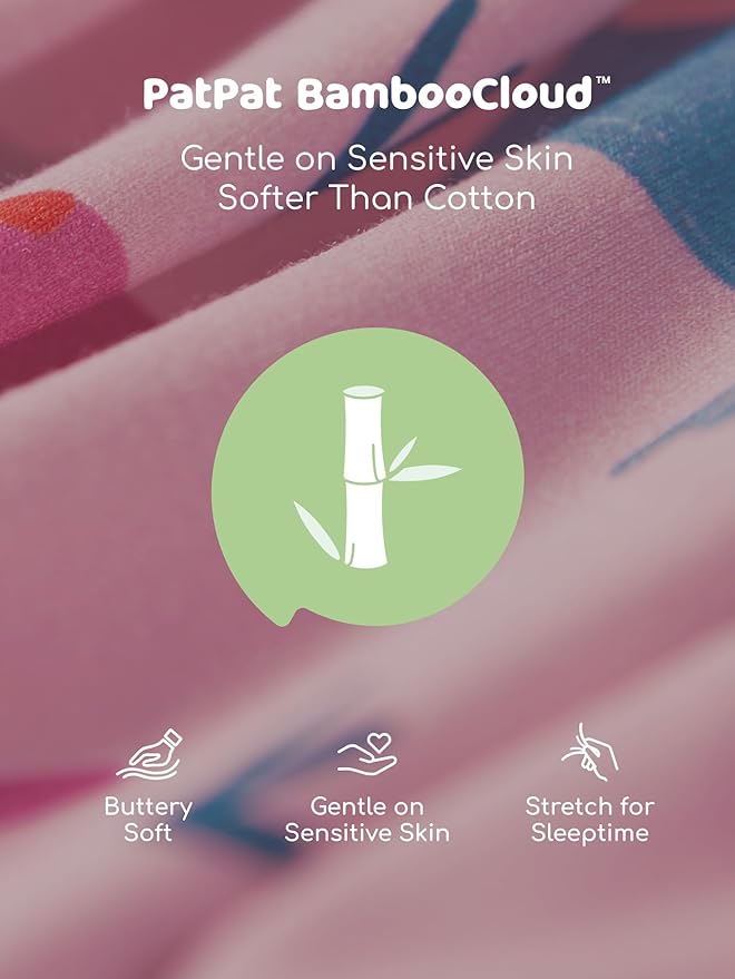 PATPAT Bamboo Viscose Pajama Sets for Toddler Boys & Girls Baby Kids, Ultra-soft Snug fit Pjs Sleepers for Birthday Holiday