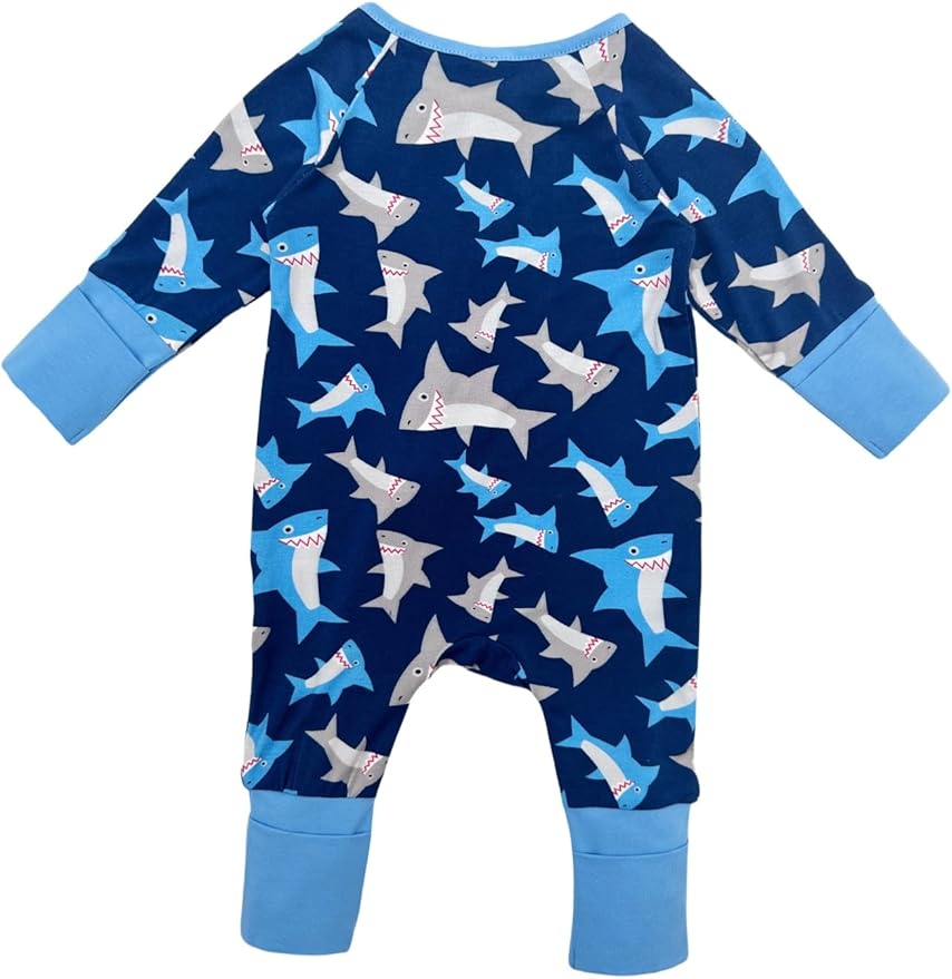 Bow Dream Bamboo Rayon Baby Boy Romper Footed Long Sleeve Footies Newborn Girl Clothes Footless with Zipper and Mitten Cuffs