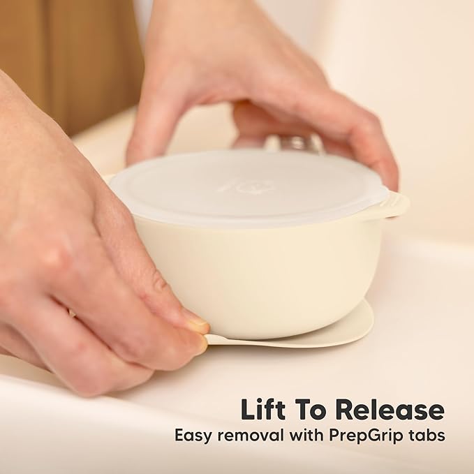 KeaBabies 2-Pack Baby Bowls with Suctions, Lids - Silicone Toddler Suction Bowls for Baby Boy, Girl, Kids, Food Grade Silicone, BPA-Free, Dishwasher Safe, Toddler Eating Essentials (Roseate)