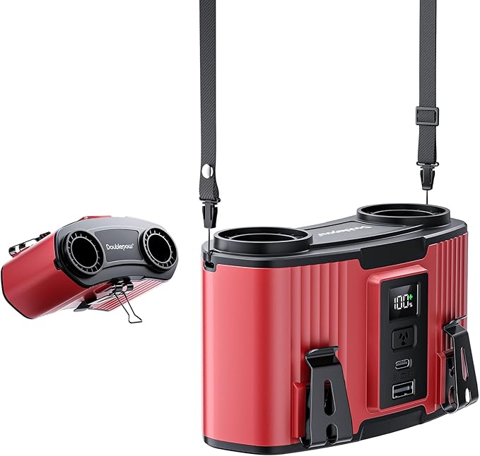 24000mAh Personal Waist Fan, USB Rechargeable Clip The Waist For Working,10 Speed & 40H Cooling and Heatstroke Prevention For Outdoor Travel Camping (Red, 24000mAh)