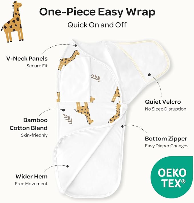 Momcozy Swaddles for Newborns, Quiet Fastner Suitable for Infant 0-3 Months, New-Parent-Friendly Swaddle Sack, Reduce Startle Reflex, Newborn Boys Girls Registry Essentials, 2-Pack, Bravery