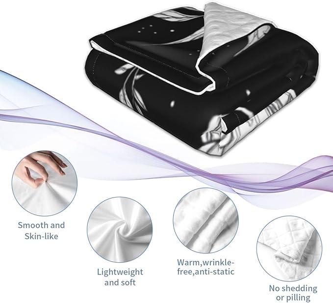 Baby Blanket Black White Butterfly Moon Tarot for Boy Girl Newborn 30x40 Inch Toddler Infant Nursery Throw Blankets Double Layer Comfy Soft Plush Stroller Crib Quilt