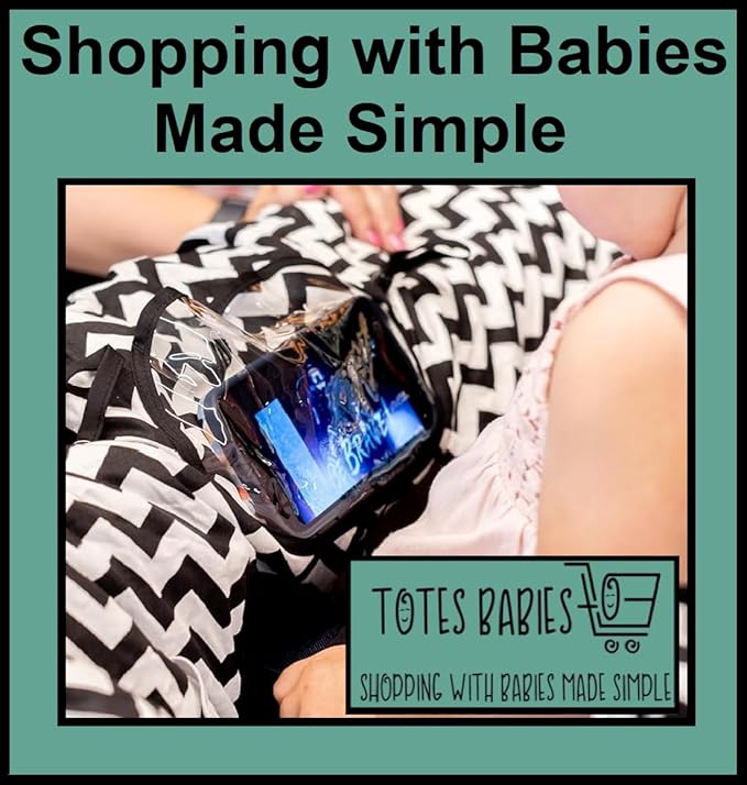 Shopping Cart Cover & Highchair Cover, Soft Cotton, with Phone Pouch, Black & White