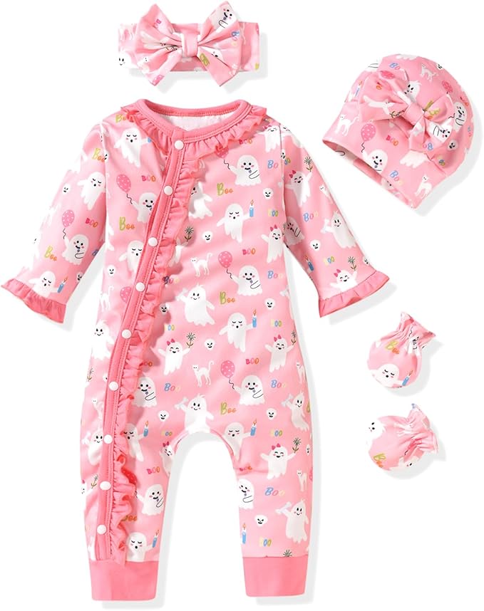 Aalizzwell Baby Girls Romper Outfit Fall Winter Clothes with Accessories