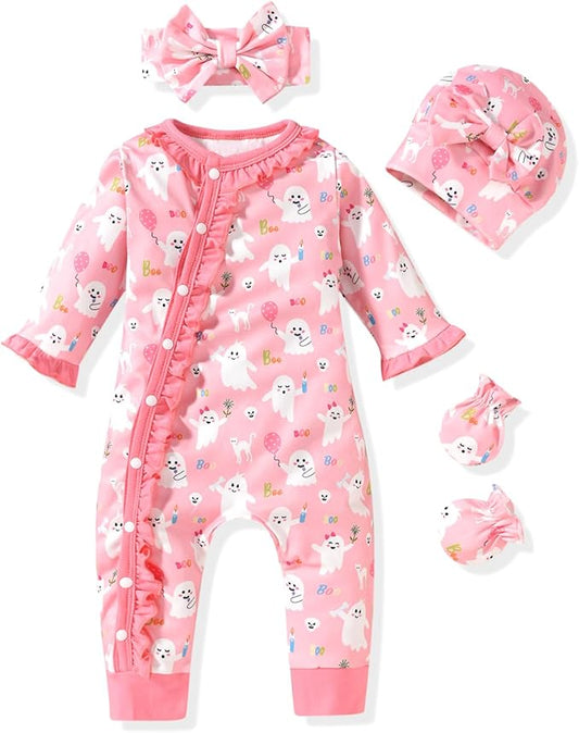 Aalizzwell Baby Girls Romper Outfit Fall Winter Clothes with Accessories