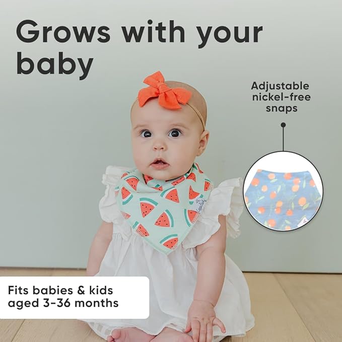 Copper Pearl Baby Bandana Drool Bibs for Drooling and Teething 4 Pack Gift Set Clementine