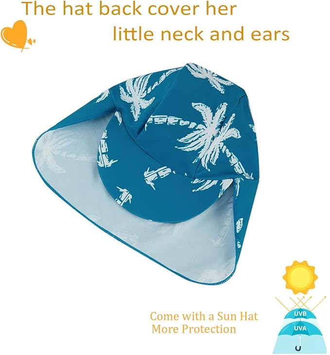 UMELOK Baby Boys UPF 50+ Sun Protection One Piece Rashguard Swimsuit with Snap Bottom