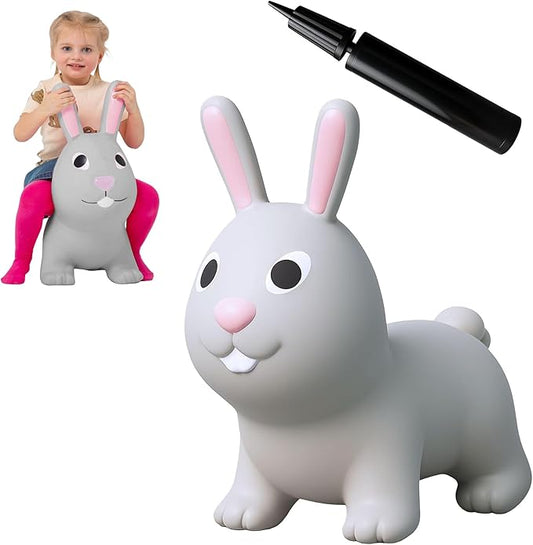 GERARDO'S Jumpy Toddler Bouncer - Animal Bouncy Bunny for Kids - Ride On Bouncy Animals for Toddlers 1-3 - Inflatable Hopper Toys for 1 + Year Old Girl or Boy - Indoor and Outdoor Birthday Gifts