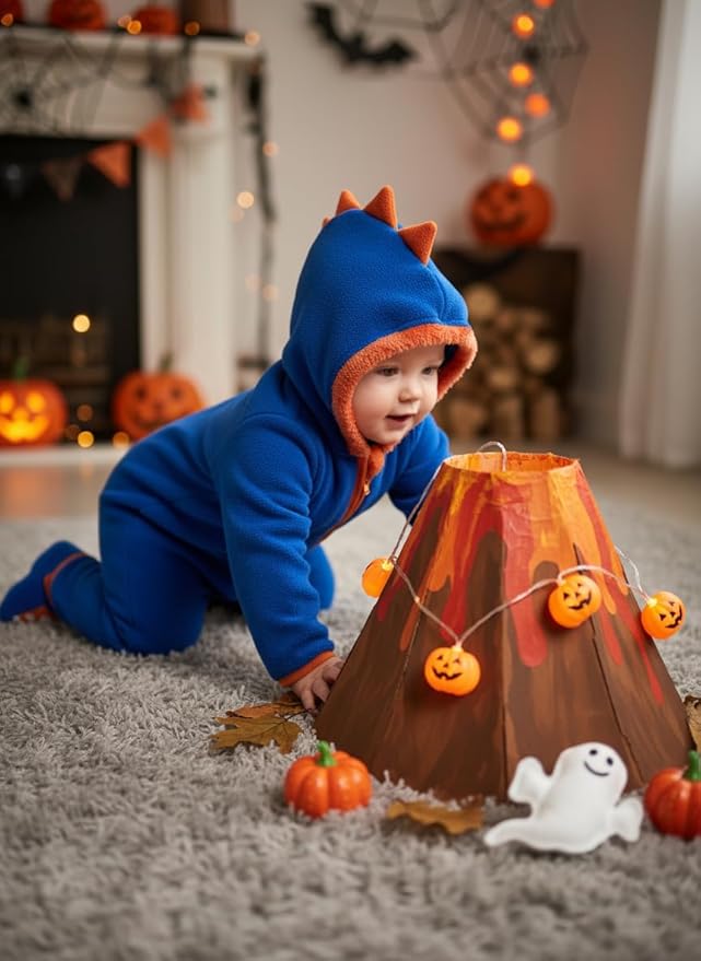 PATPAT Fleece Hooded Footed Romper Clothes, Soft Warm Footie Covers, Car Seat Friendly, Easy Zip, Cute Boy Girl