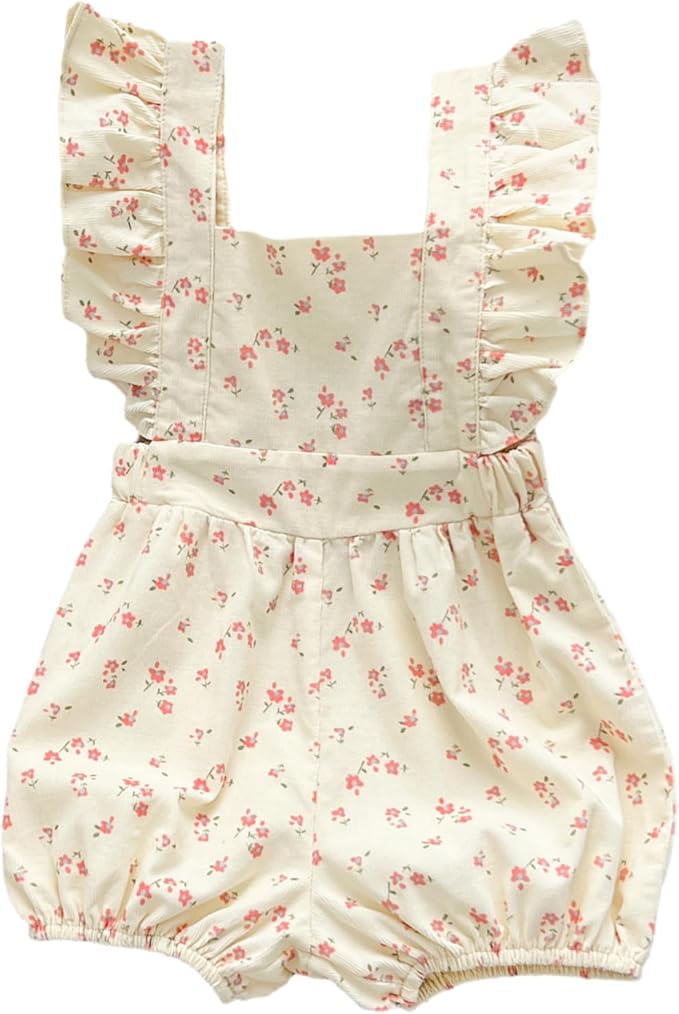 Toddler Baby Girl Summer Floral Sleeveless Romper - Ideal for 3M - 24M