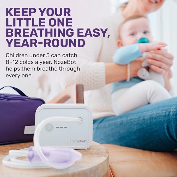 Dr. Noze Best - NozeBot | Electric Baby Nasal Aspirator | Hospital Grade Suction | Nose Sucker and Nasal Vacuum | Safe for Infants and Toddlers (Mild to Severe Congestion - The Original NozeBot)
