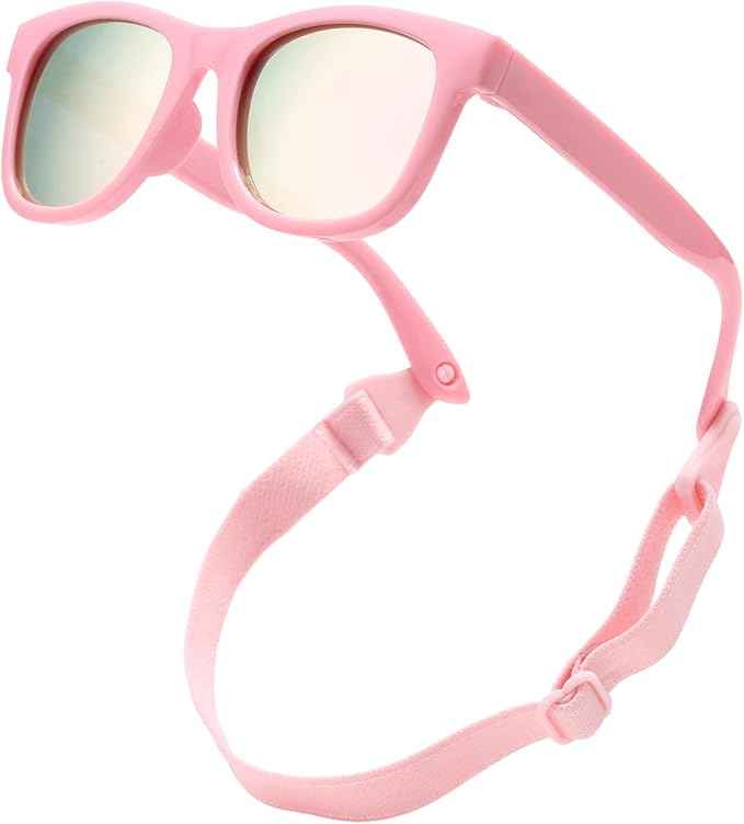COASION Bendable Flexible Polarized Newborn Baby Sunglasses with Strap for Infant Boys Girls Age 0-12 Months CA8042