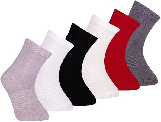 Luna Seamless-Toe Viscose from Bamboo Crew Socks - Soft Eco-Friendly 6-Pack Baby & Toddler Socks