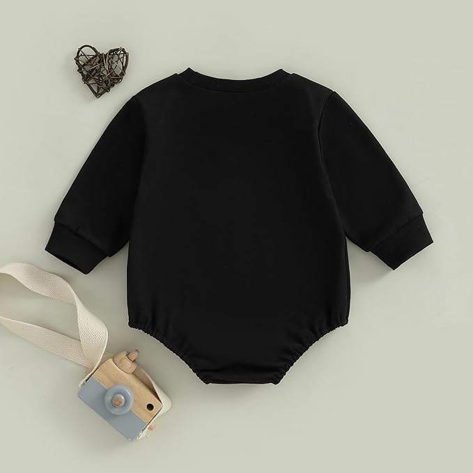 Kupretty Baby Boy Girl Sweatshirt Romper Cute Winter Fall Clothes Siblings Crew Neck Long Sleeve Bubble Infant Bodysuit