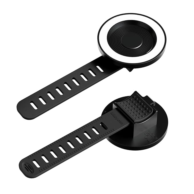 Magnetic Phone Holder for Stroller, Shopping Cart & Golf Push Cart | Handlebar Phone Mount for MagSafe | Strap with Strong Magnet for Mag Safe | Stroller Accessories for Uppababy, Nuna, Bugaboo...